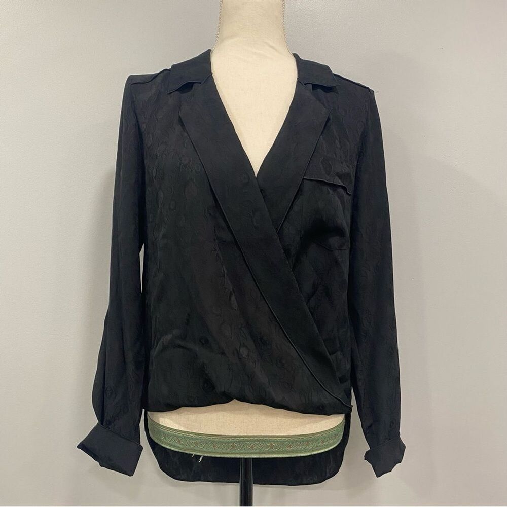 NEW Veronica Beard 6 Black Worth Silk Burnout Whimsigoth Timeless Classic Blouse